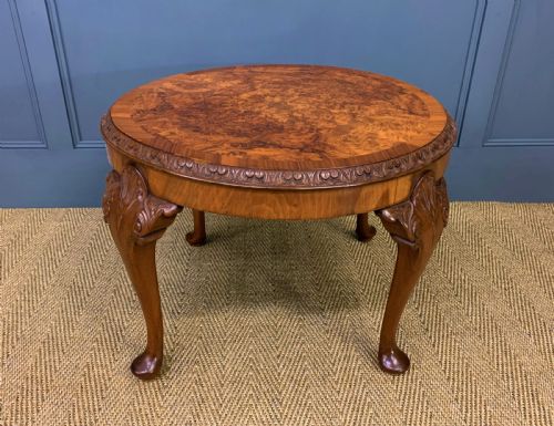 Round Burr Walnut Coffee Table