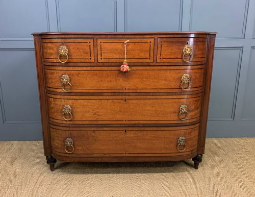 Ebony Inlaid Regency Mahogany Chest of Drawers