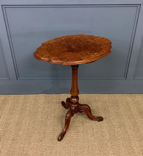Victorian Burr Walnut Tripod Table