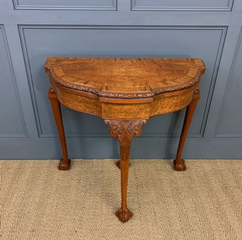 Burr Walnut Card Table