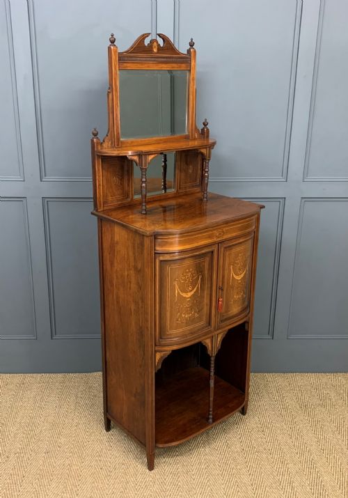 Late Victorian Inlaid Rosewood Music Cabinet