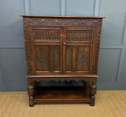 19th Century Carved Oak Cupboard