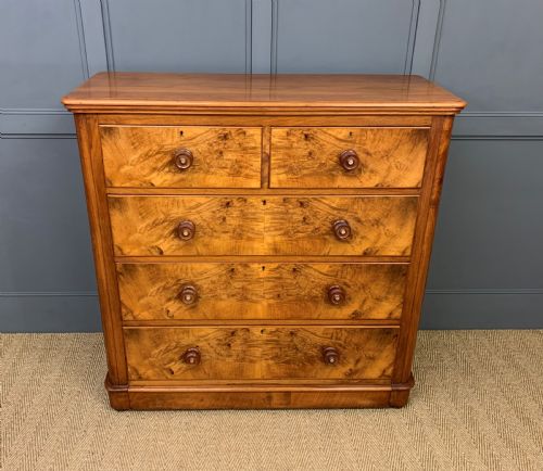 Victorian Figured Walnut Chest of Drawers