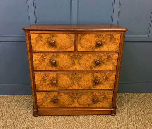 Victorian Burr Walnut Chest of Drawers