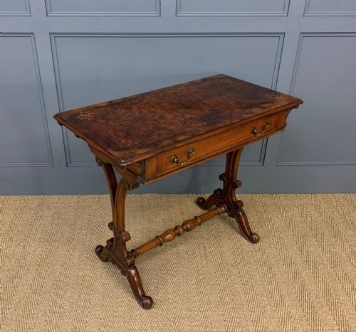 Victorian Inlaid Burr Walnut Side Table
