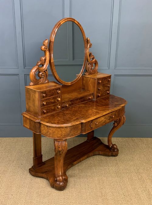 Victorian Burr Walnut Duchess Dressing Table