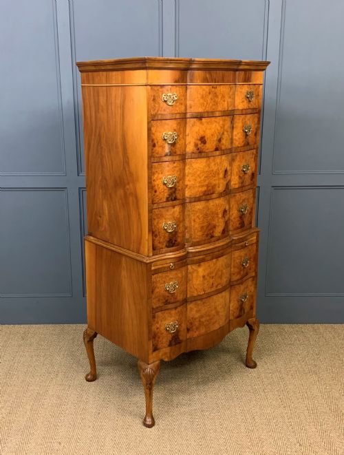 Burr Walnut Chest on Stand