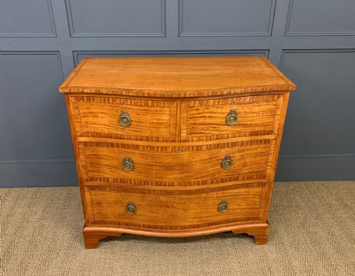 Inlaid Satinwood Serpentine Fronted Chest of Drawers