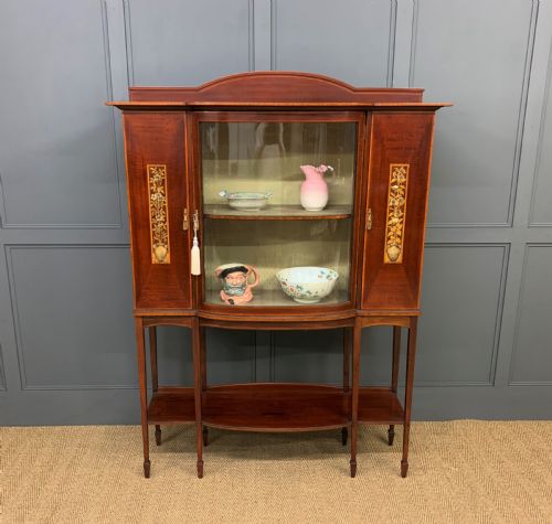 Inlaid Mahogany Arts and Crafts Display Cabinet