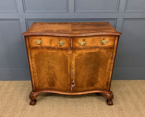 Serpentine Fronted Burr Walnut Side Cabinet