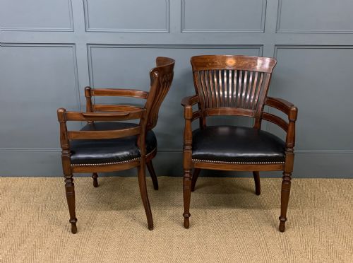 fig 2. Pair of Inlaid Mahogany Desk Armchairs by Maple and Co.