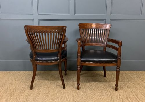 fig 3. Pair of Inlaid Mahogany Desk Armchairs by Maple and Co.