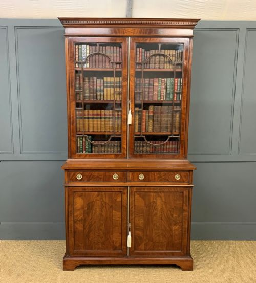 Edwardian Inlaid Mahogany Bookcase