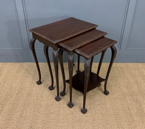 Nest of 3 Mahogany Tables