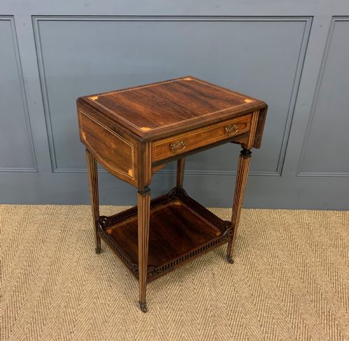 Inlaid Rosewood Flap Table by Jas Shoolbred and Co.
