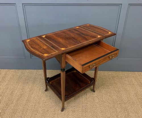 fig 2. Inlaid Rosewood Flap Table by Jas Shoolbred and Co.