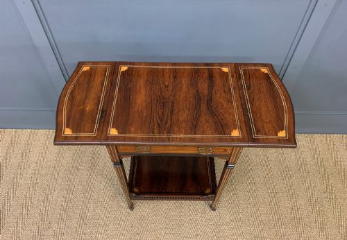 fig 3. Inlaid Rosewood Flap Table by Jas Shoolbred and Co.