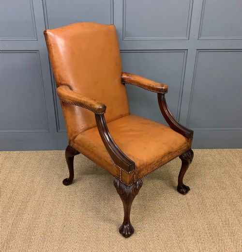 Leather Upholstered Gainsborough Armchair