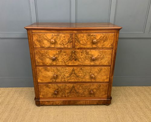 Victorian Burr Walnut Chest of Drawers