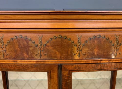 fig 1. Maple and Co Inlaid Satinwood Display Cabinet