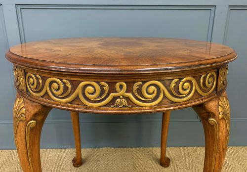 fig 1. Burr Walnut Centre Table by Waring and Gillow