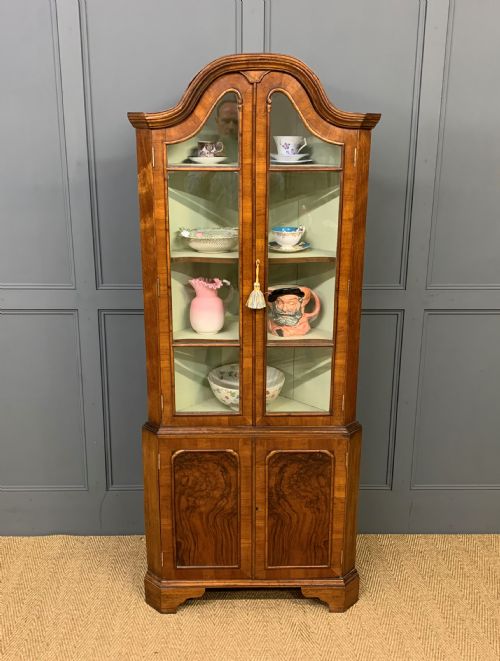 Burr Walnut Corner Cabinet