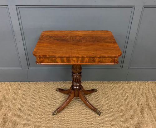 19th Century Flame Mahogany Lamp Table