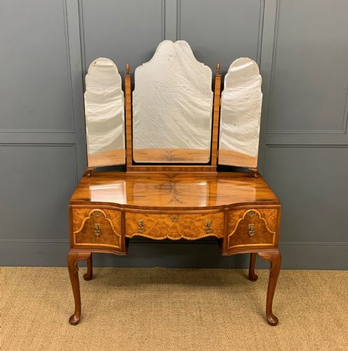 fig 1. Waring and Gillow Burr Walnut Dressing Table