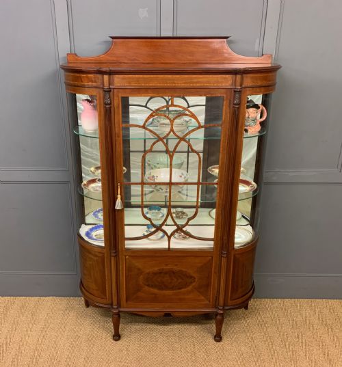 Inlaid Mahogany Display Cabinet by Jas Shoolbred