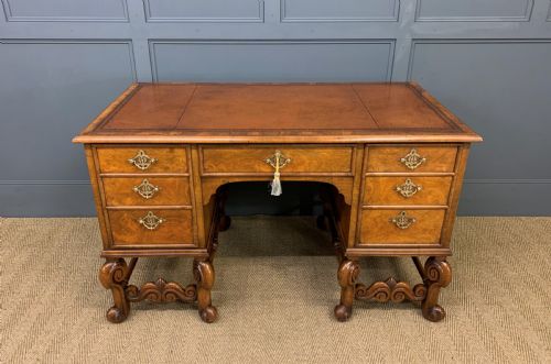 Burr Walnut Carolean Style Writing Desk