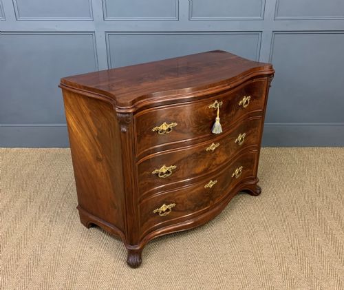 19th Century French Flame Mahogany Commode