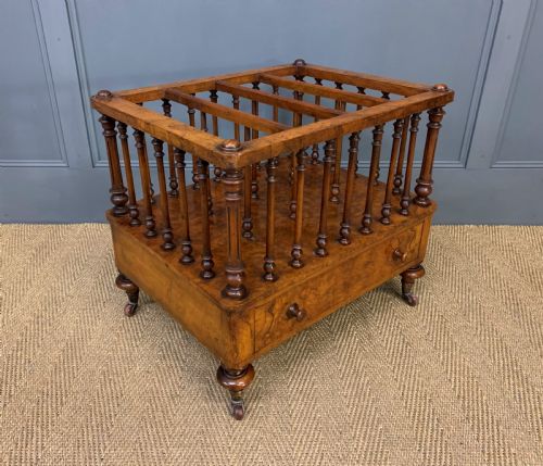 Victorian Burr Walnut Canterbury