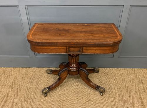 Regency Inlaid Rosewood Card Table