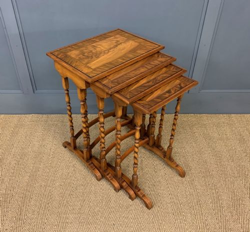 Nest of 4 Burr Walnut Tables