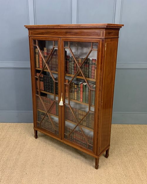 Edwardian Inlaid Mahogany Bookcase