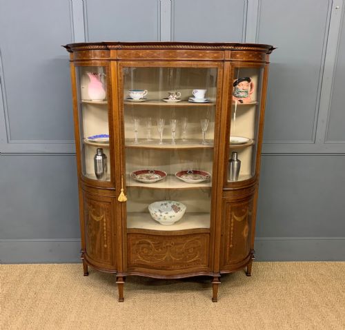 Maple and Co Inlaid Mahogany Display Cabinet