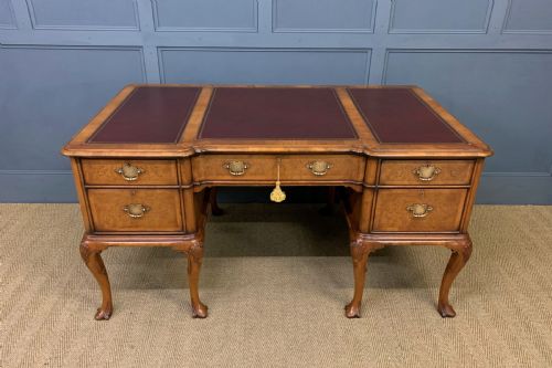 Burr Walnut Partners Writing Desk