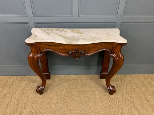 Victorian Mahogany Marble Topped Console Table