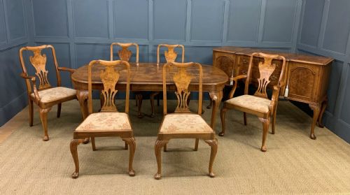 Burr Walnut Dining Suite by Maple and Co