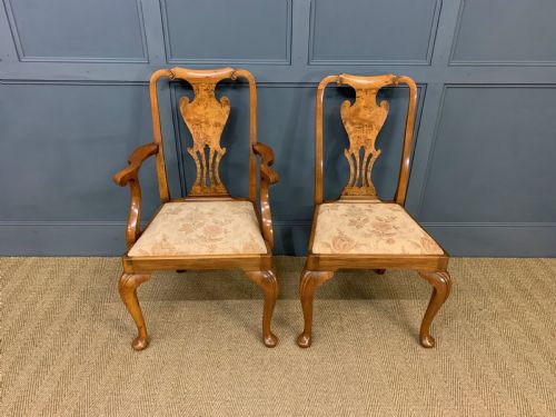 fig 5. Burr Walnut Dining Suite by Maple and Co