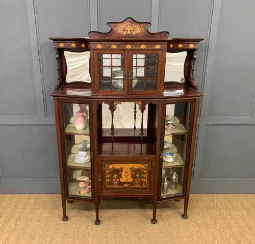 Inlaid Mahogany Art Nouveau Display Cabinet