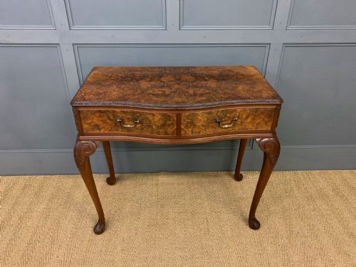 Serpentine Shaped Burr Walnut Side Table