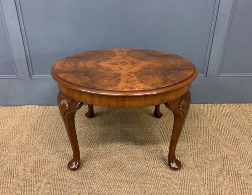 Round Burr Walnut Coffee Table