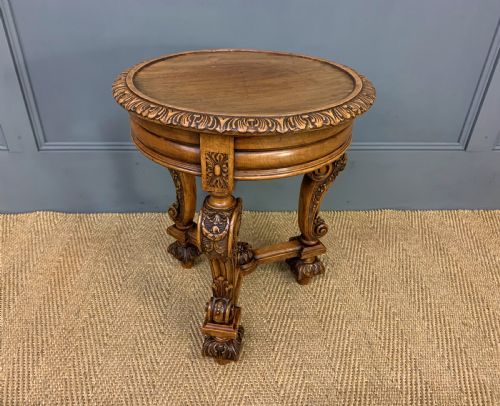 Carved Walnut Stand