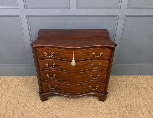 Chippendale Style Serpentine Mahogany Bachelors Chest of Drawers