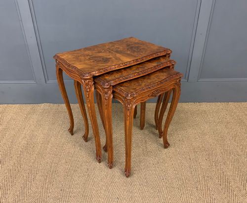 Nest of 3 Burr Walnut Tables