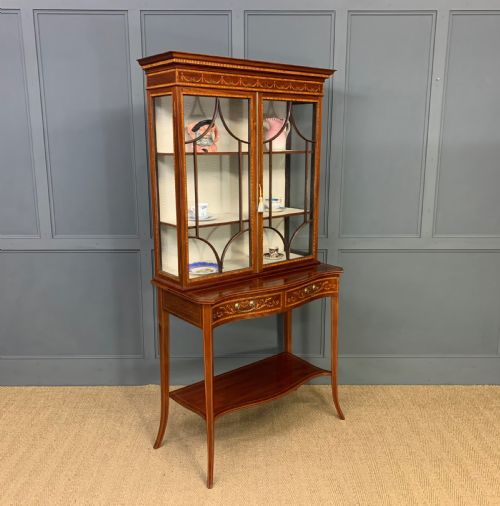Edwards and Roberts Inlaid Mahogany Display Cabinet