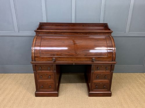 Edwards and Roberts Victorian Mahogany Cylinder Desk