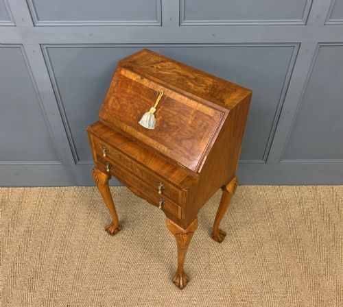 Queen Anne Style Burr Walnut Bureau