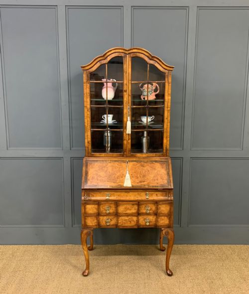 fig 2. Burr Walnut Bureau Cabinet by Maple and Co.